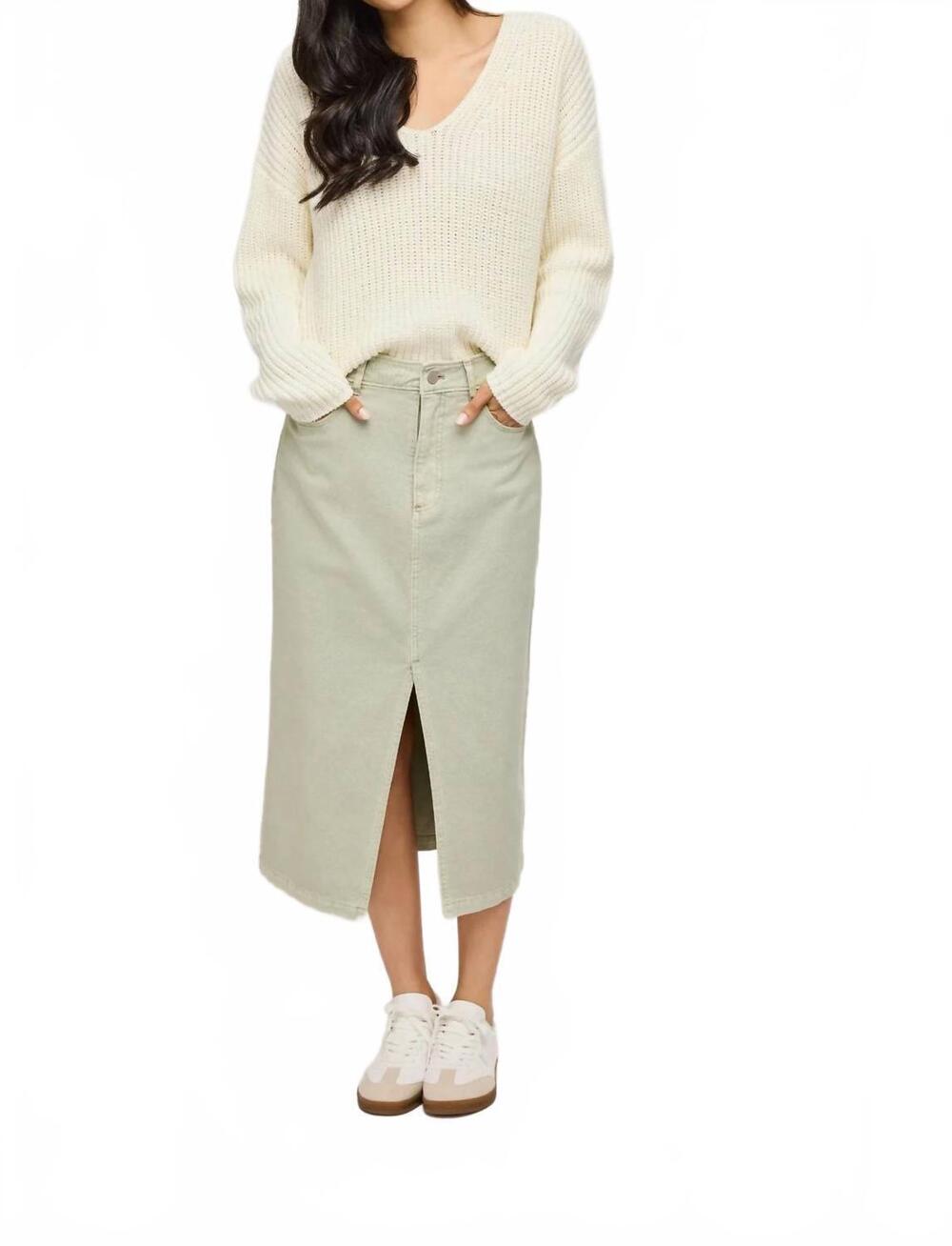 NEW GENTLE FAWN women's georgia midi skirt in cactus green